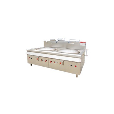 燃油双大锅带蒸汽节能灶